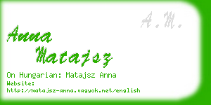 anna matajsz business card